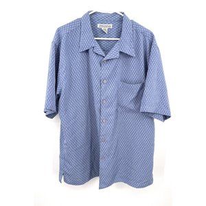 Feldini Shirt Mens Large Geometric  Vintage Blue